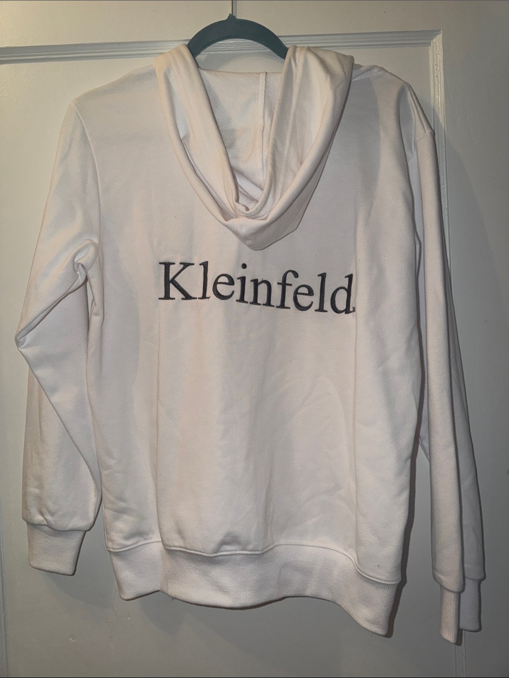 Kleinfeld Bridal - Heirloom White Zip-Up Hoodie with Sparkle Drawstrings